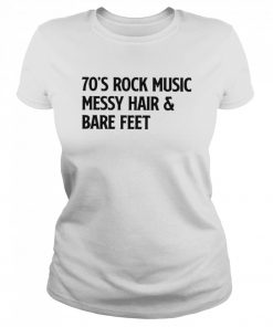 70s rock music messy hair and blue party  Classic Women's T-shirt