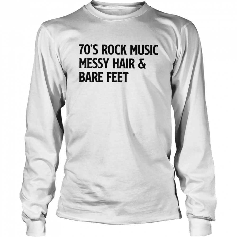 70s rock music messy hair and blue party Long Sleeved T-shirt