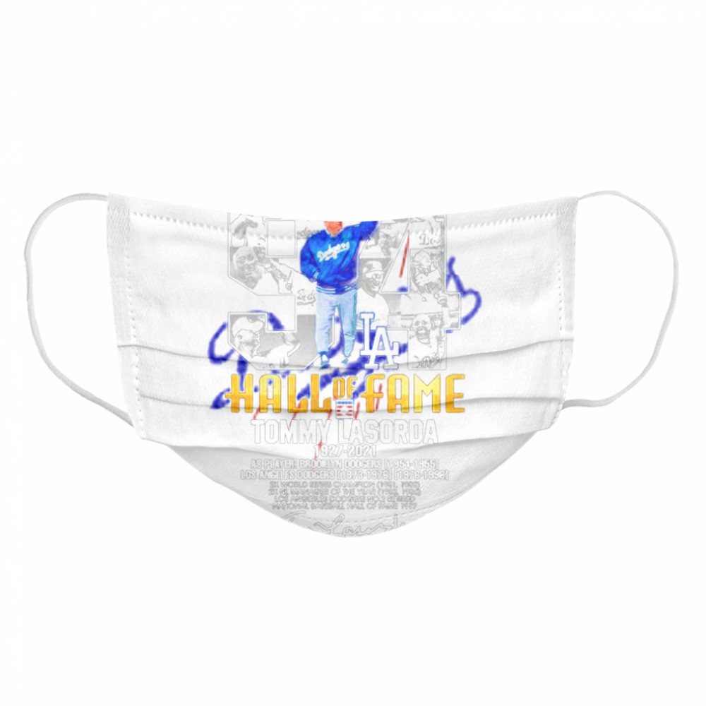 94 Hall of Fame Tommy Lasorda 1927 2021 thank you for the memories signature Cloth Face Mask