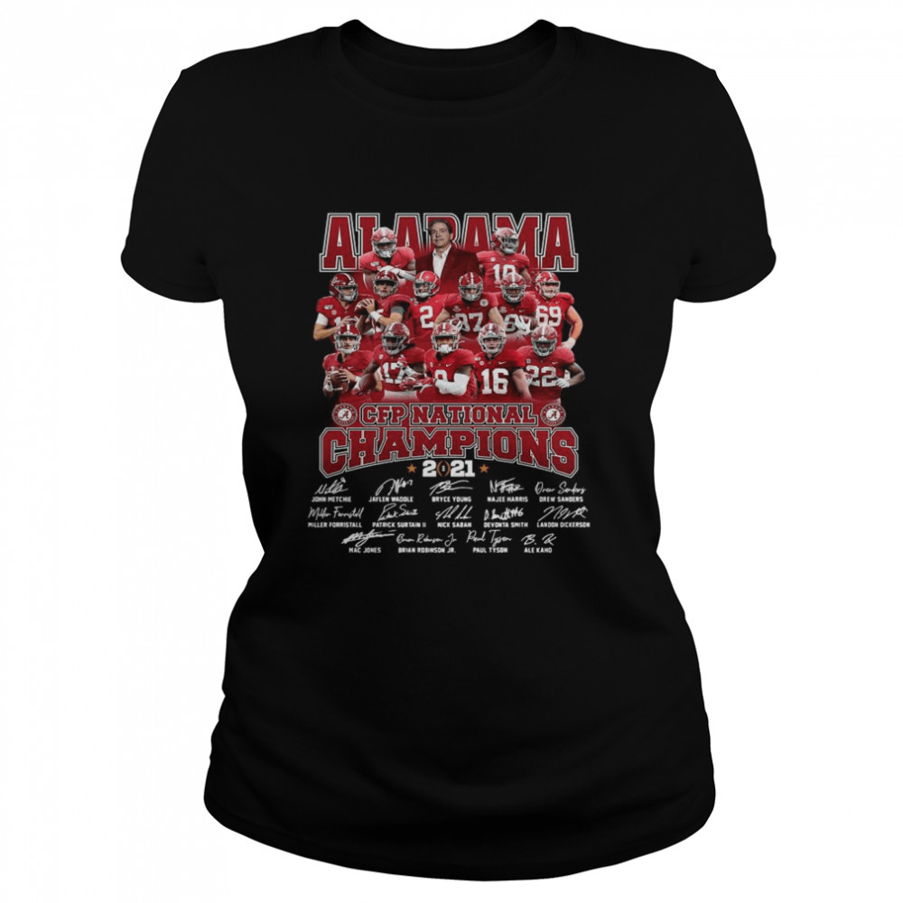 Alabama Crimson Tide Team Players Cfp National Champions 2021 Signatures  Classic Women's T-shirt
