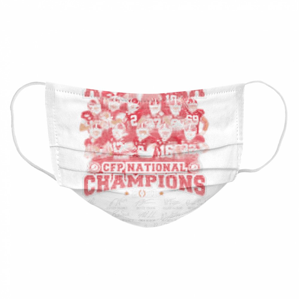 Alabama Crimson Tide Team Players Cfp National Champions 2021 Signatures  Cloth Face Mask