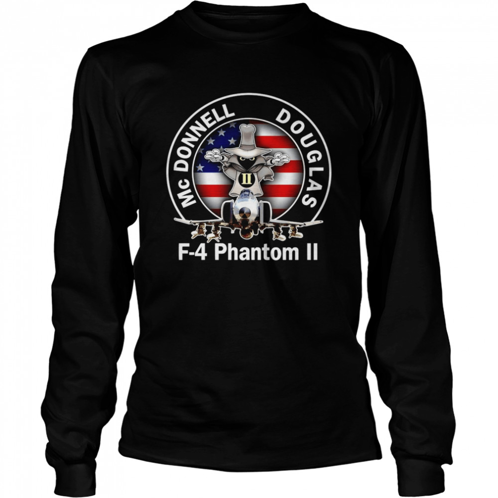 American Flag Mcdonnell Douglas-f 4 Phantom Long Sleeved T-shirt