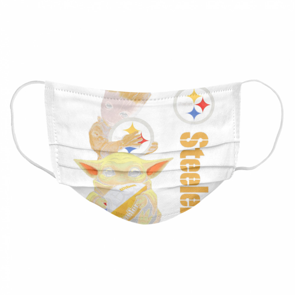 Baby Groot And Yoda Hug Pittsburgh Steelers Cloth Face Mask