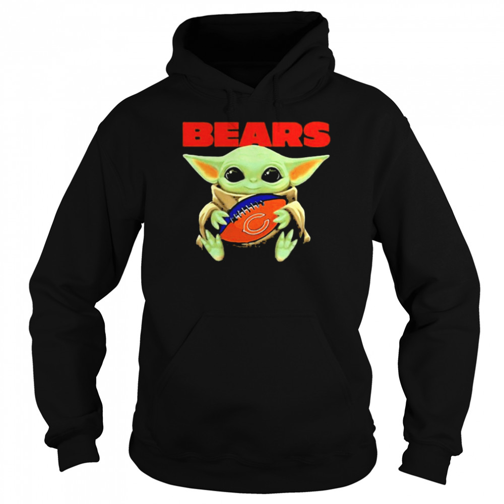 Baby Yoda Loves The Chicago Bears Star Wars Unisex Hoodie