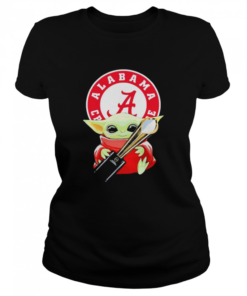 Baby Yoda hug Alabama Crimson Tide  Classic Women's T-shirt