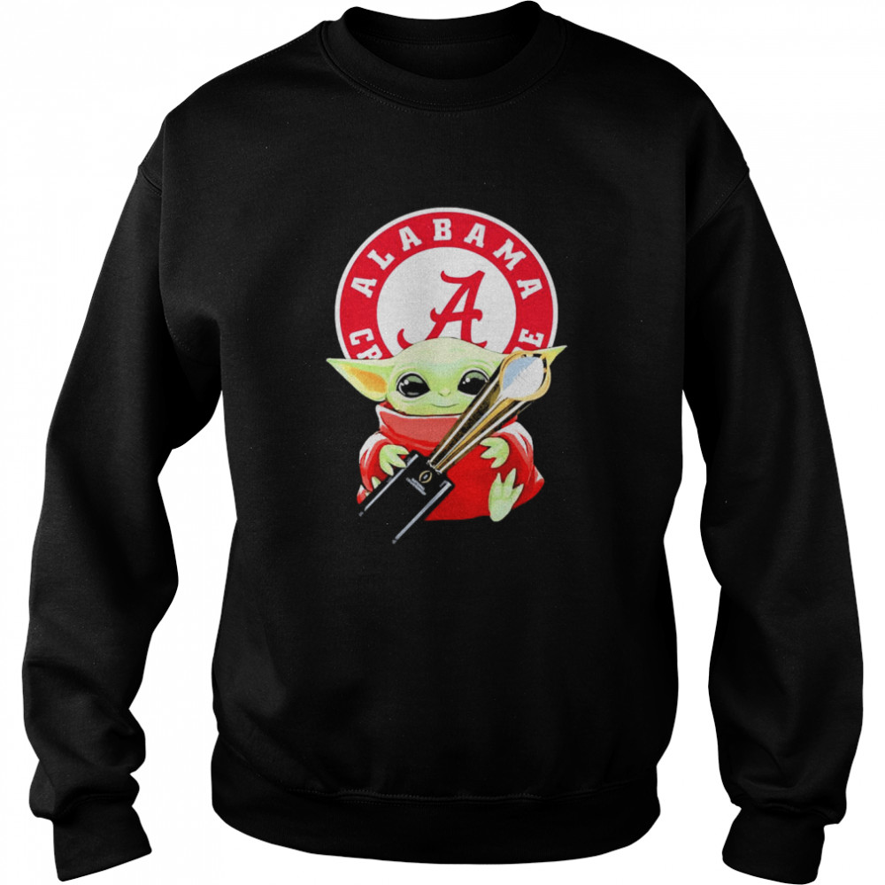 Baby Yoda hug Alabama Crimson Tide Unisex Sweatshirt