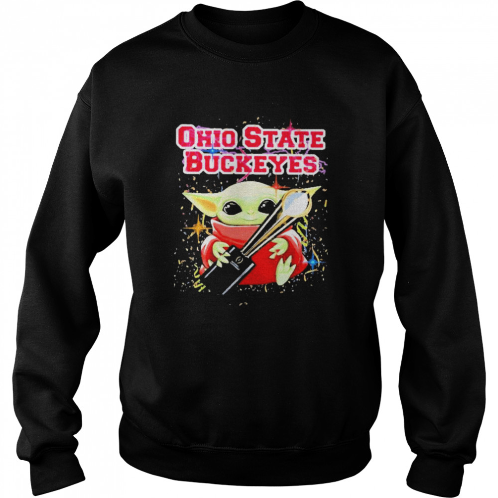 Baby yoda hug ohio state buckeyes 2021 Unisex Sweatshirt