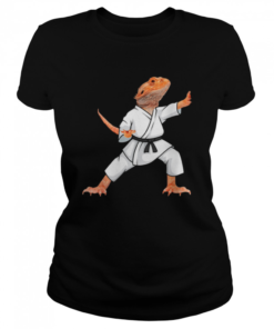 Bearded dragons doing Karate Samurai Ninja lizard  Classic Women's T-shirt