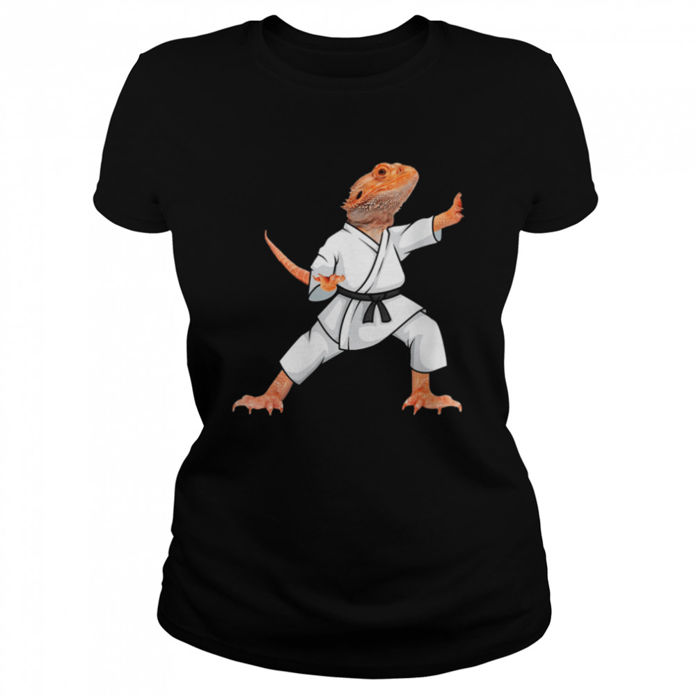 Bearded dragons doing Karate Samurai Ninja lizard Classic Women's T-shirt