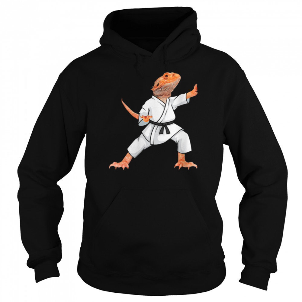 Bearded dragons doing Karate Samurai Ninja lizard Unisex Hoodie