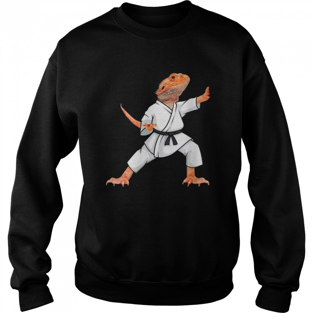 Bearded dragons doing Karate Samurai Ninja lizard Unisex Sweatshirt