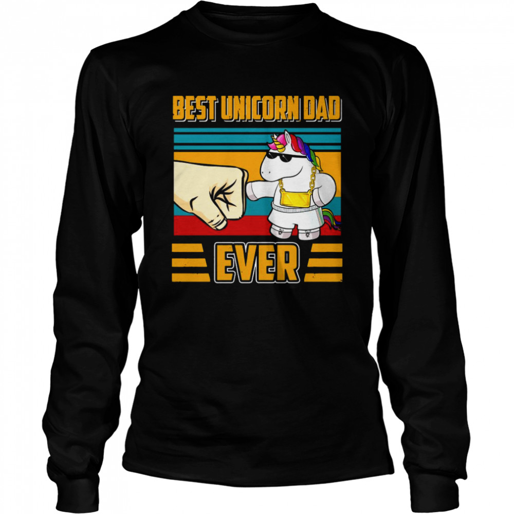 Best Unicorn Dad Ever Vintage Long Sleeved T-shirt