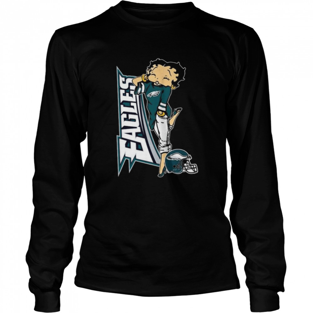 Betty Boop Philadelphia Eagles Football Long Sleeved T-shirt
