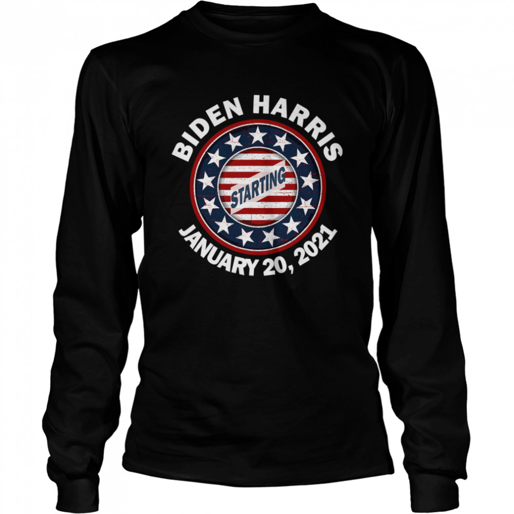 Biden Harris January Inauguration American Flag Long Sleeved T-shirt