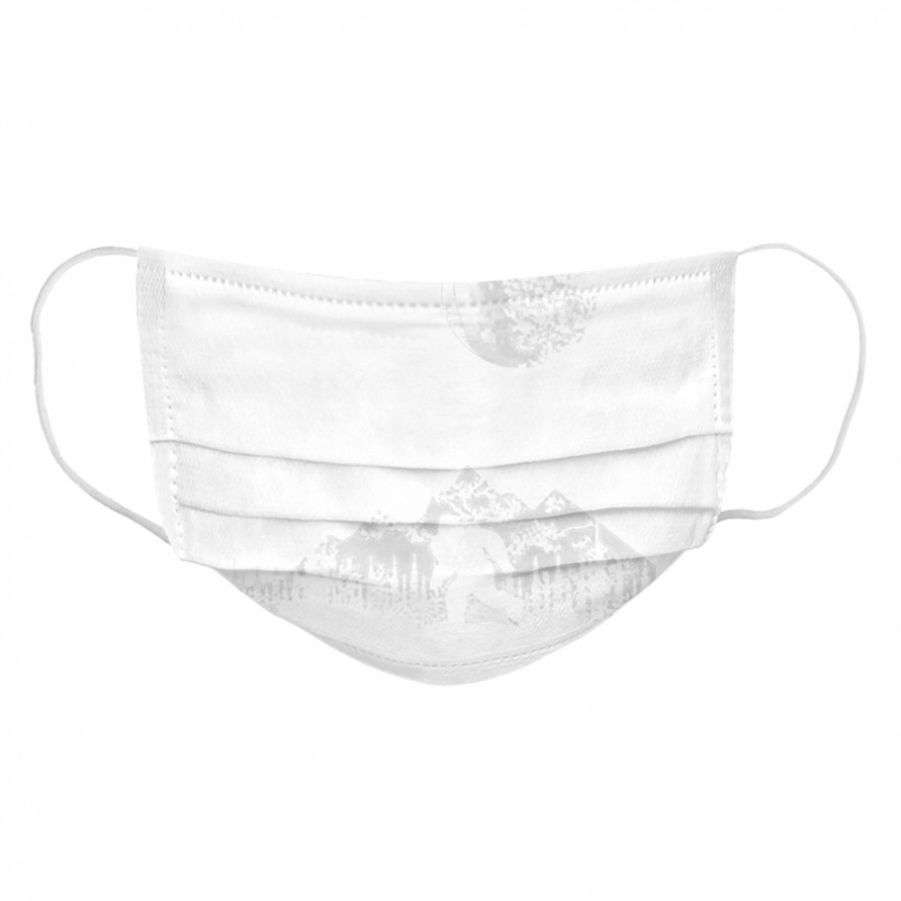 Bigfoot walking in the forest moon night sky sasquatch Cloth Face Mask