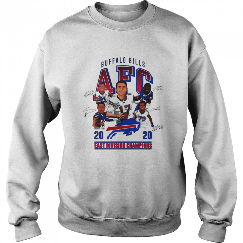 Buffalo Bills AFC 2020 East Division Champions Signatures Unisex Sweatshirt