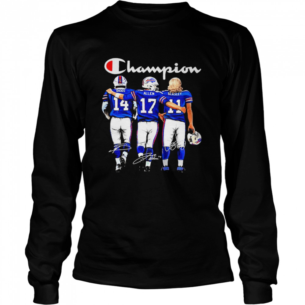Buffalo Bills Diggs Allen And Beasley Champion Signatures Long Sleeved T-shirt