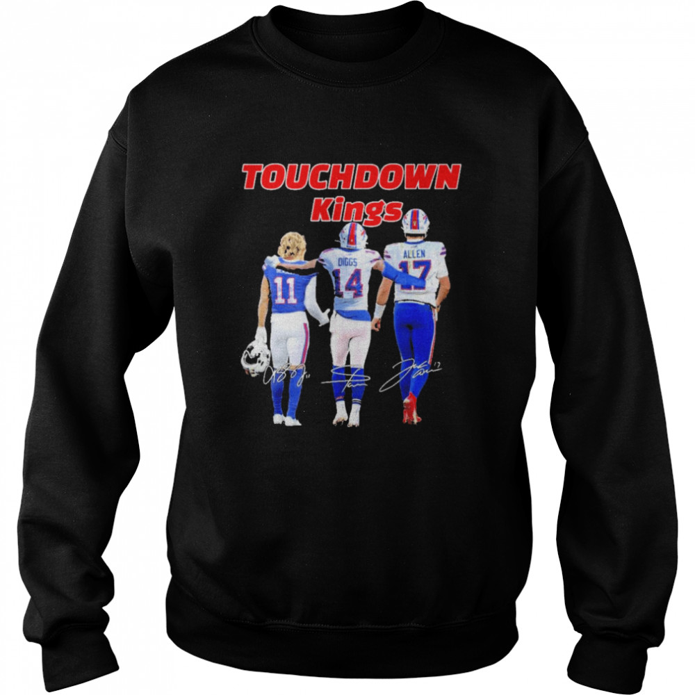 Buffalo bills touchdown kings cole beasley 11 stefon diggs 14 josh allen 17 signatures Unisex Sweatshirt