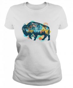 Camping bison watercolor  Classic Women's T-shirt