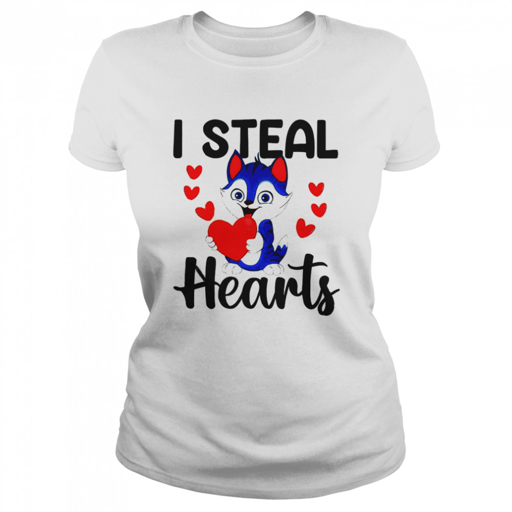 Cat I Steal Hearts Classic Women's T-shirt