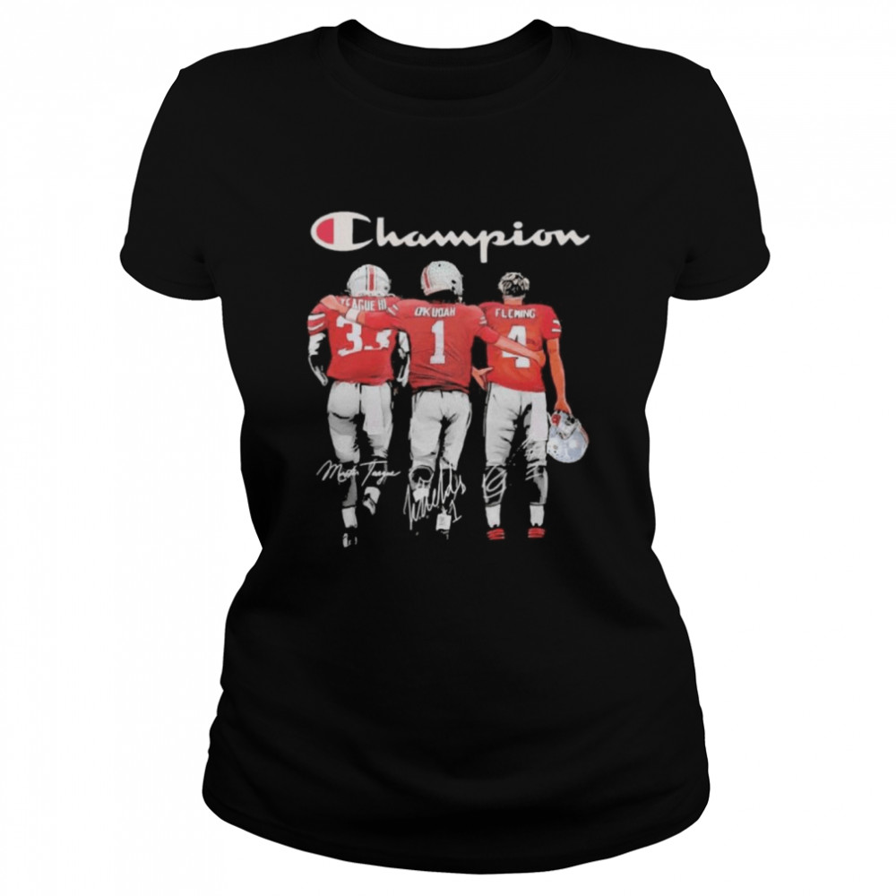 Champion League III Okudah Fleming Ohio State Buckeyes signatures Classic Women's T-shirt