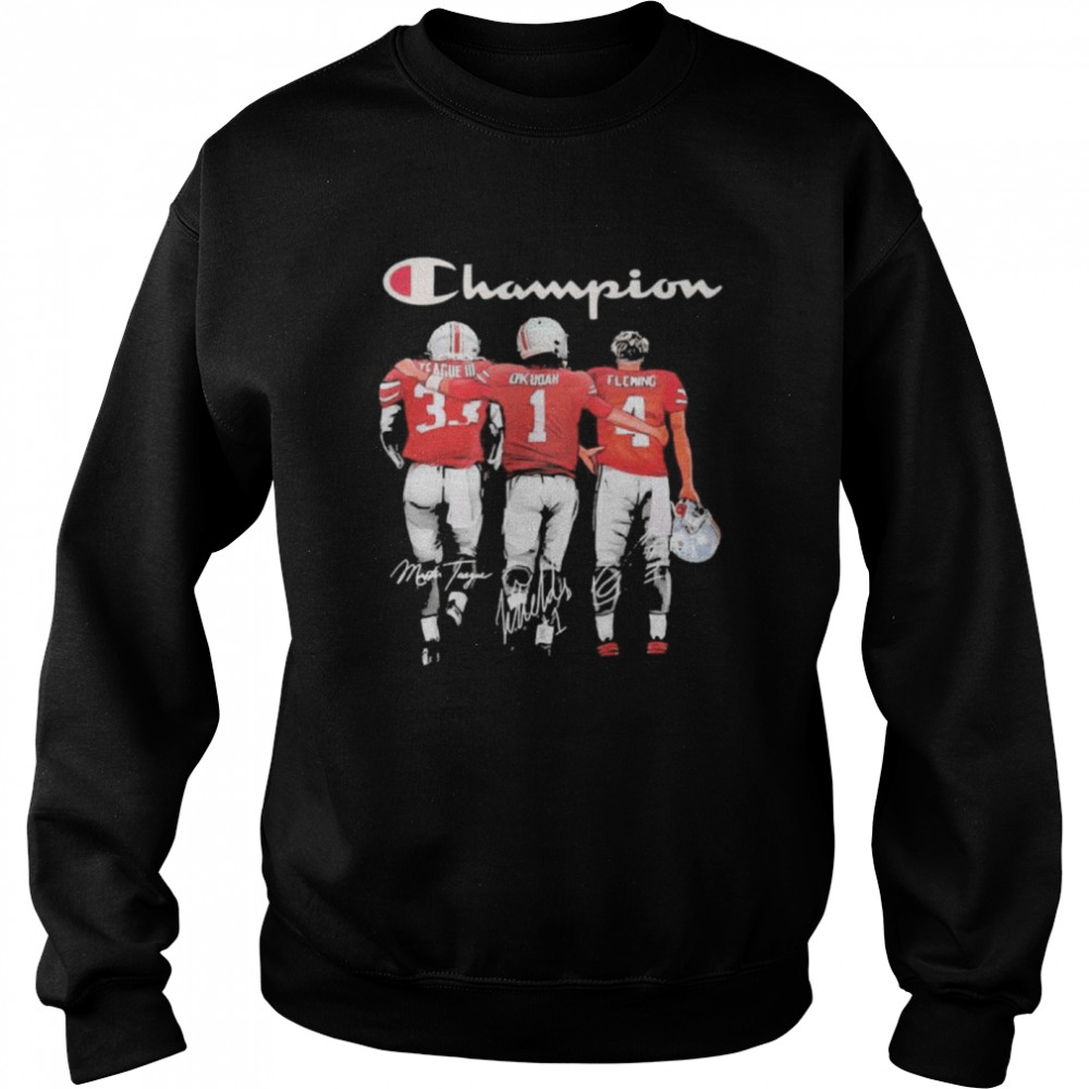 Champion League III Okudah Fleming Ohio State Buckeyes signatures Unisex Sweatshirt