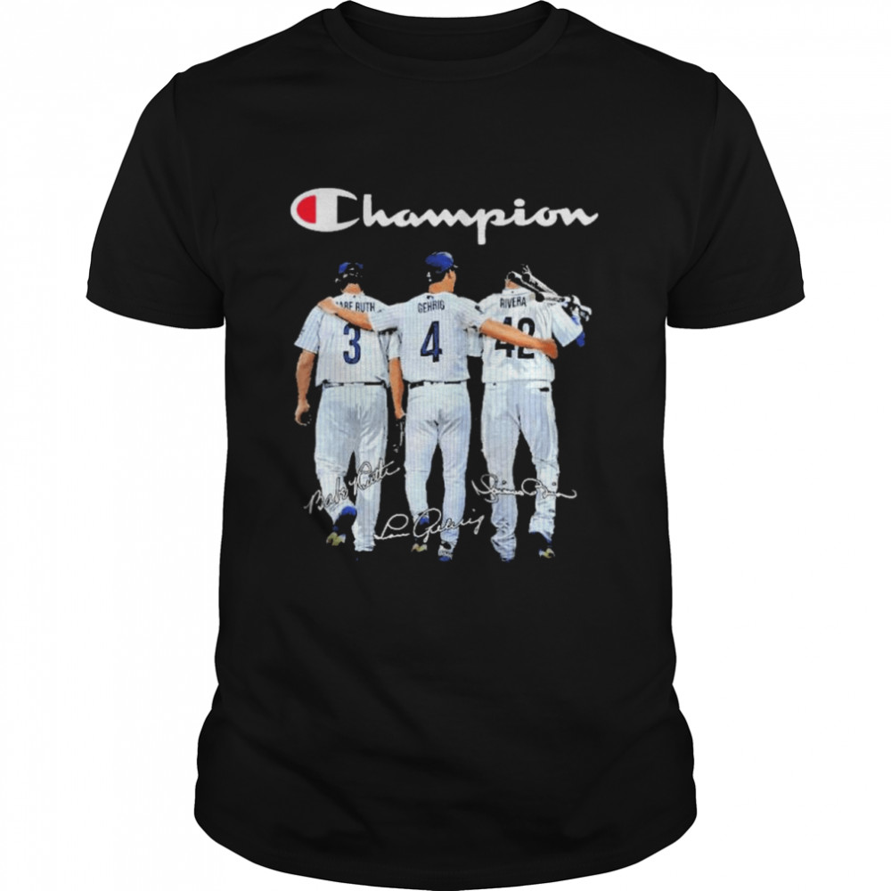 Champion babe ruth and gehrig and rivera shirt
