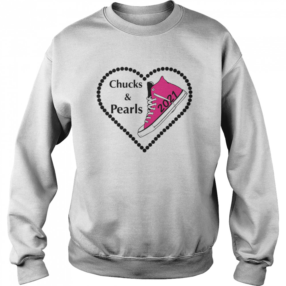Chucks and Pearls Teacher Vintage Valentines Day 2021 Unisex Sweatshirt