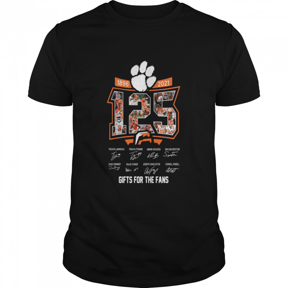 Clemson Tigers 125 years of 1896 2021 gifts for the fans signatures shirt