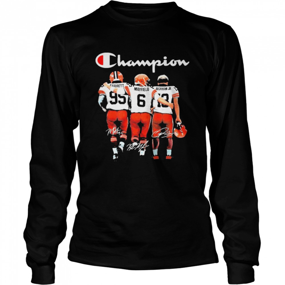 Cleveland browns champion garrett and mayfield and beckham jr Long Sleeved T-shirt