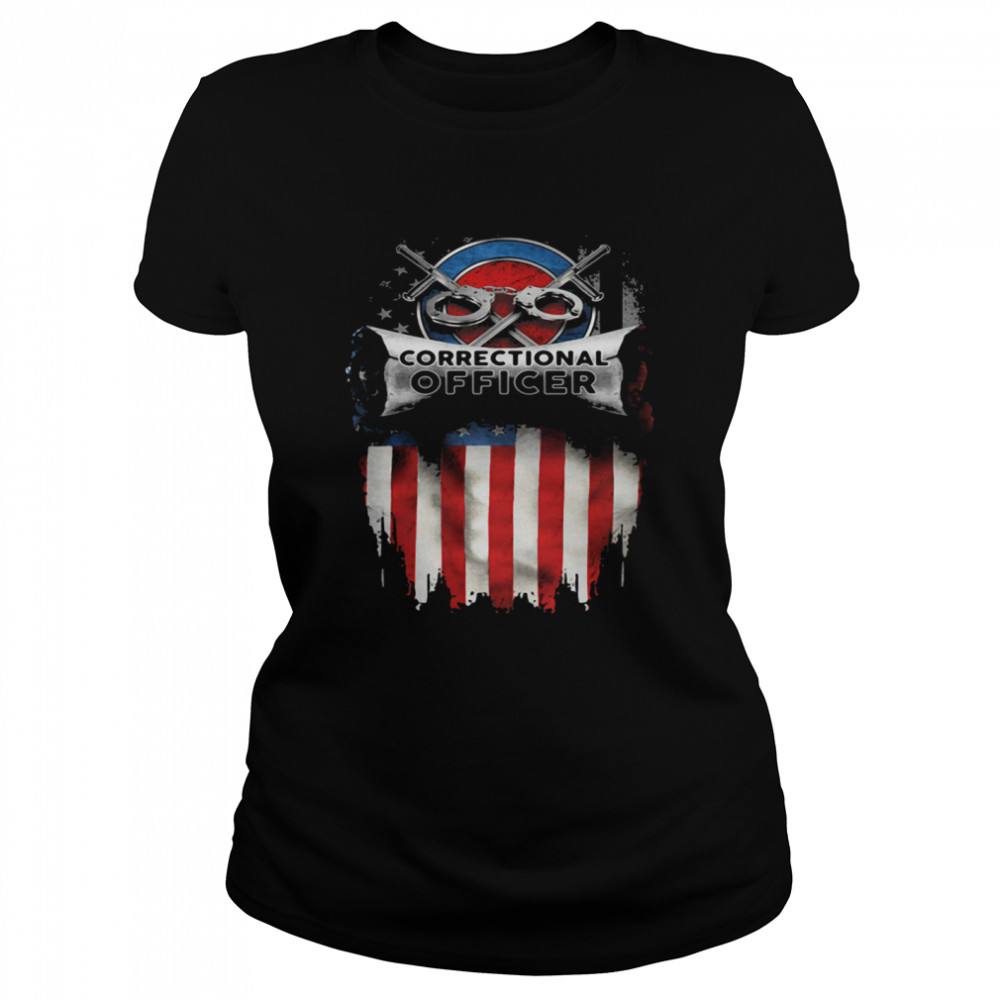 Correctional Officer Logo American Flag  Classic Women's T-shirt