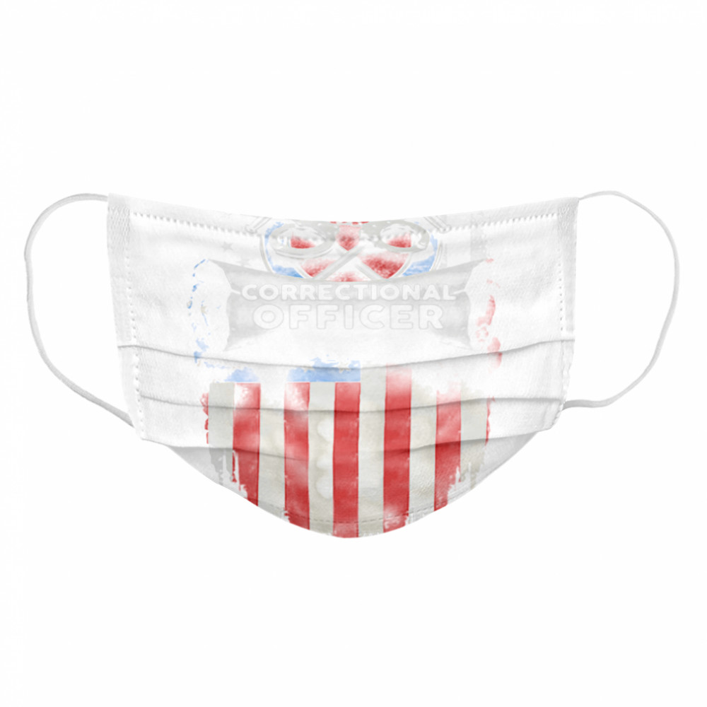 Correctional Officer Logo American Flag  Cloth Face Mask