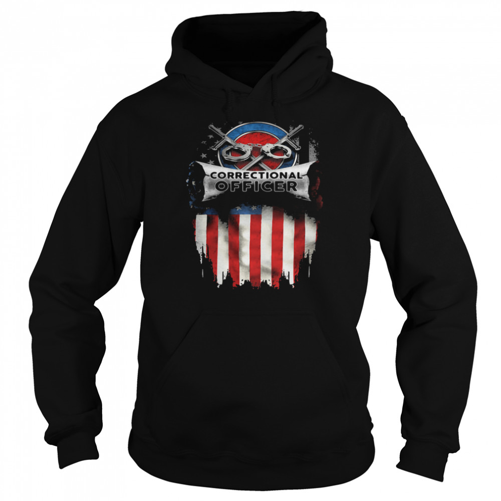 Correctional Officer Logo American Flag  Unisex Hoodie