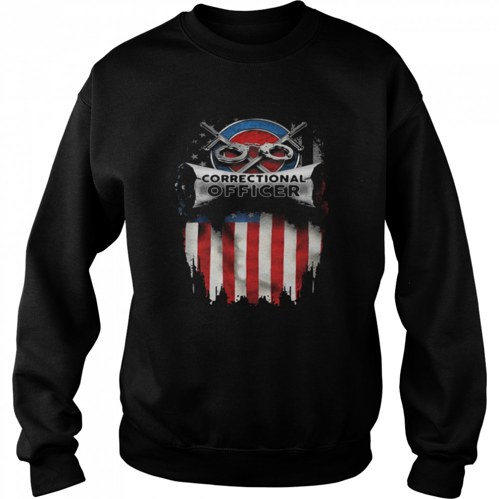 Correctional Officer Logo American Flag  Unisex Sweatshirt