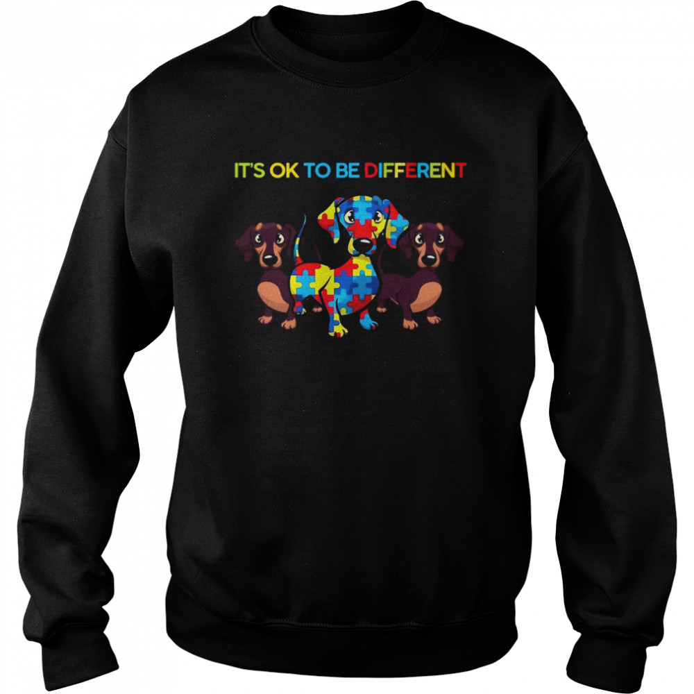 Dachshund Autism It’s Ok To Be Different Unisex Sweatshirt