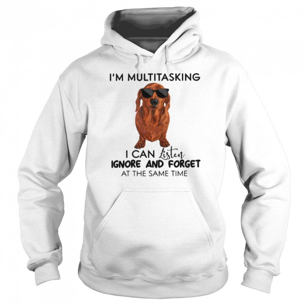 Dachshund Im Multitasking I Can Listen Ignore And Forget At The Same Time Unisex Hoodie