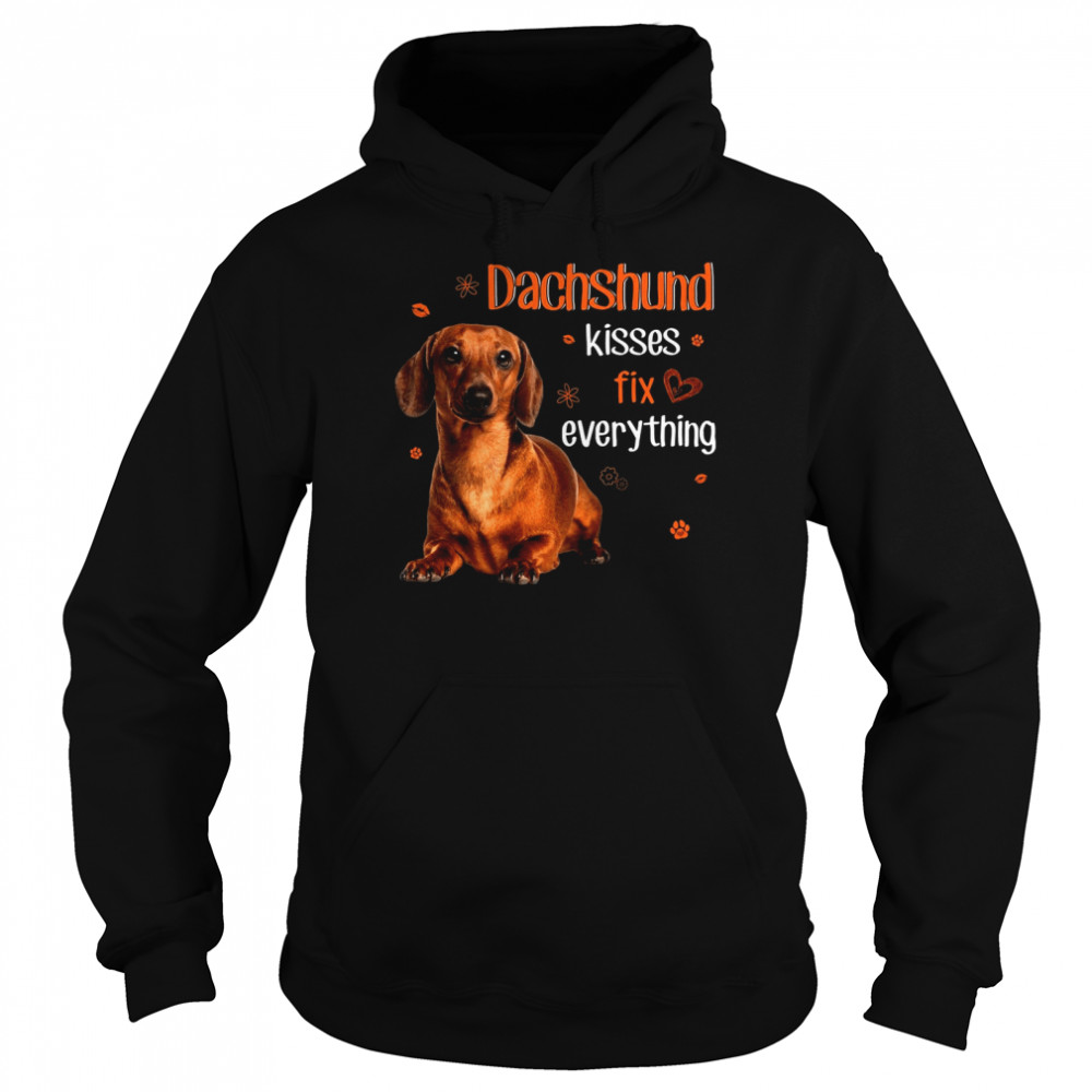 Dachshund Kisses fix everything Valentine Unisex Hoodie