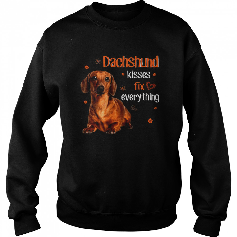 Dachshund Kisses fix everything Valentine Unisex Sweatshirt
