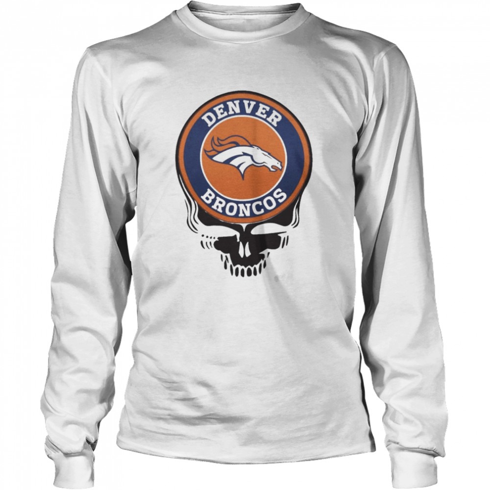 Denver broncos football skull Long Sleeved T-shirt