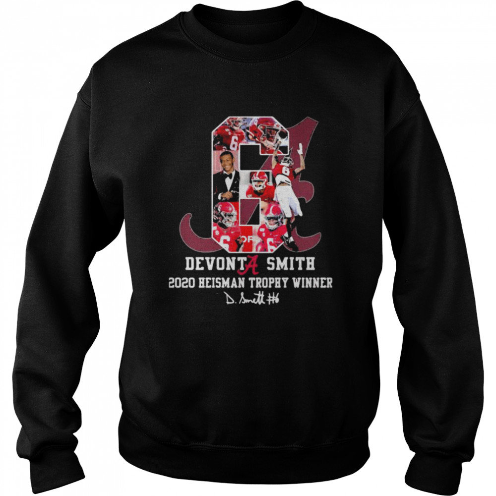Devonta Smith 2020 Heiman Trophy Winner Signature Unisex Sweatshirt