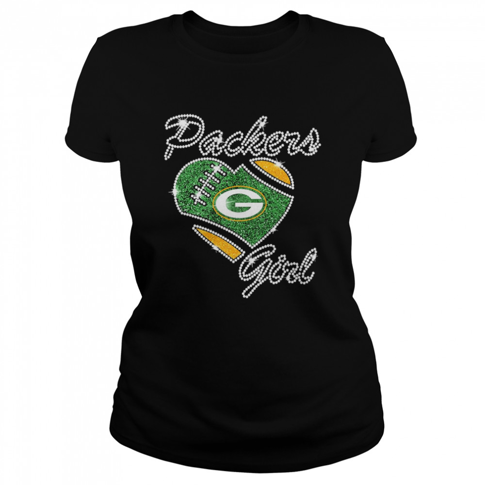 Diamond Heart Green Bay Packers Girl Classic Women's T-shirt