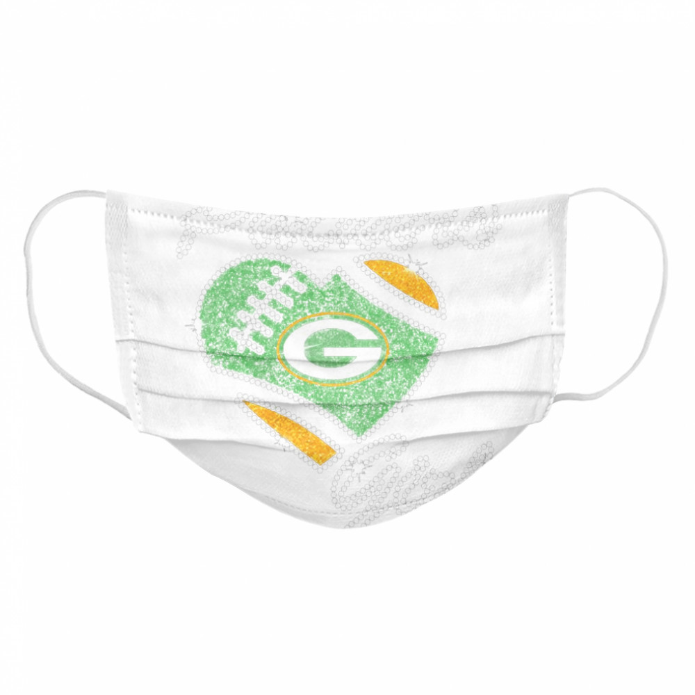 Diamond Heart Green Bay Packers Girl Cloth Face Mask