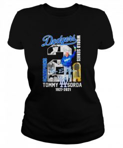 Dodgers World series champions Tommy Lasorda 1927 2021 signature  Classic Women's T-shirt