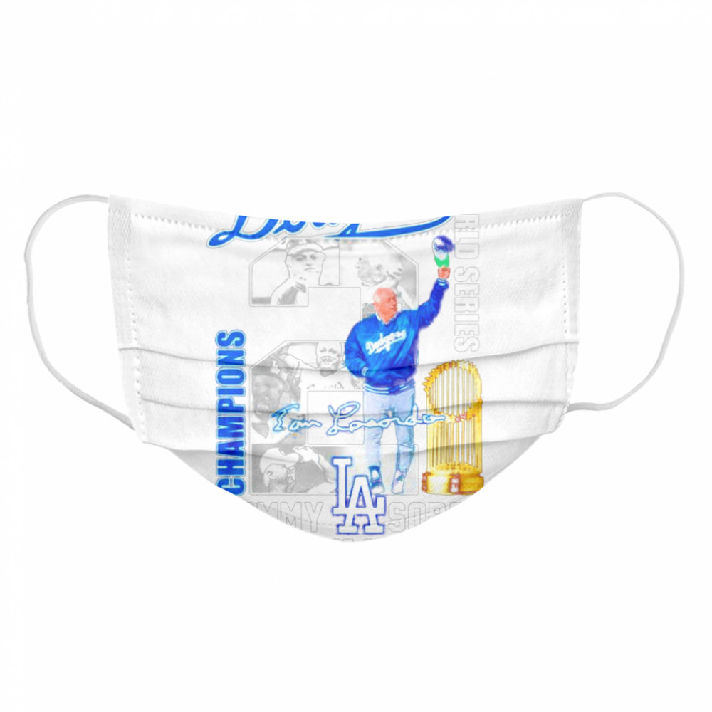 Dodgers World series champions Tommy Lasorda 1927 2021 signature Cloth Face Mask