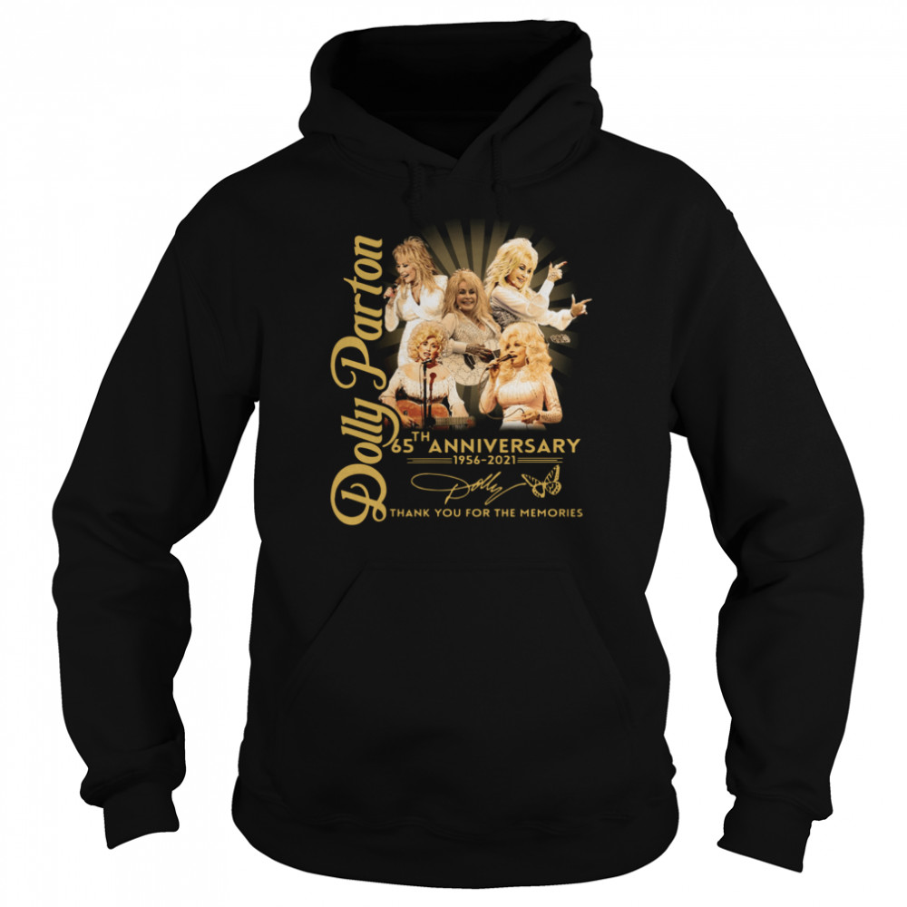Dolly Parton 65th anniversary 1956 2021 thank you for the memories signature Unisex Hoodie