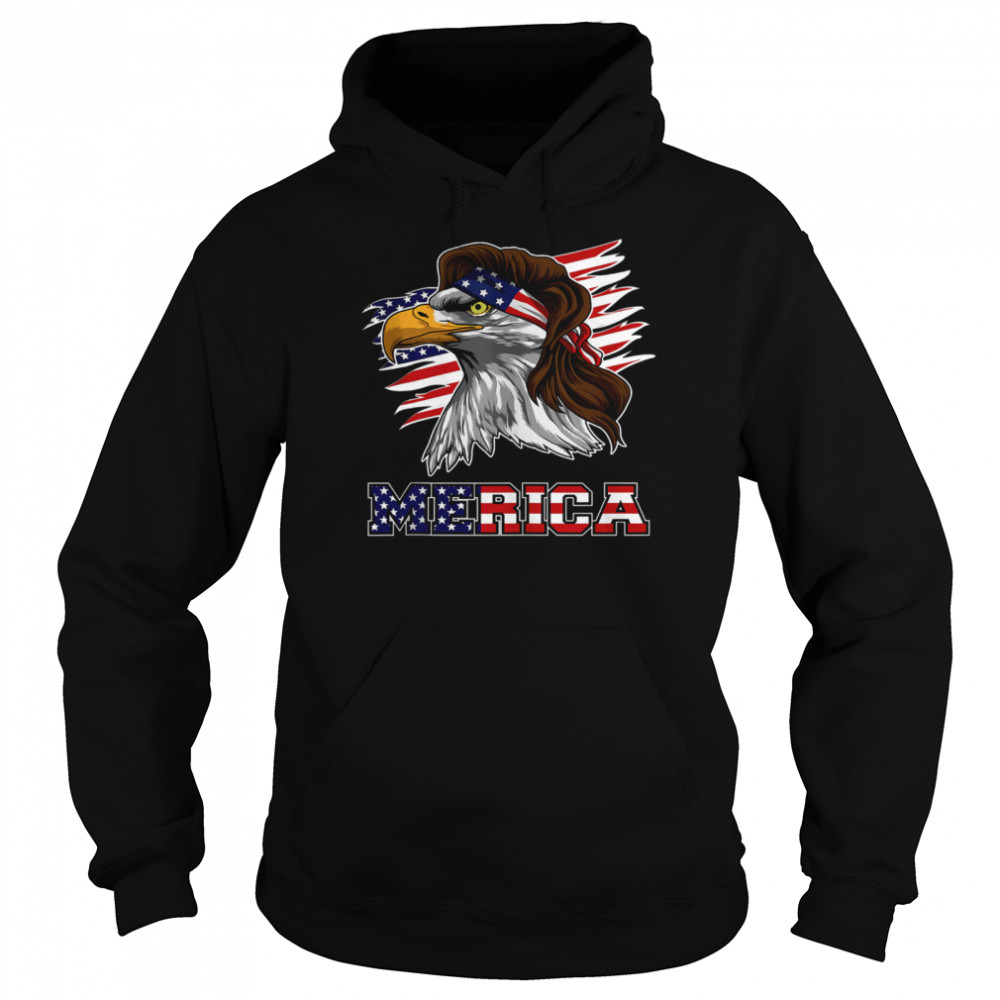 Eagle Mullet American Flag Merica 4th Of July Unisex Hoodie