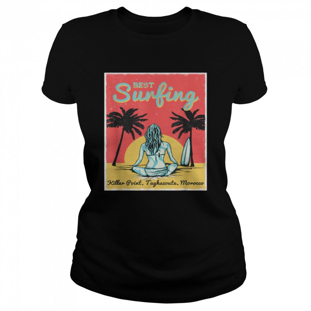 Female surfer Killer Point Taghazoute Morocco Classic Women's T-shirt