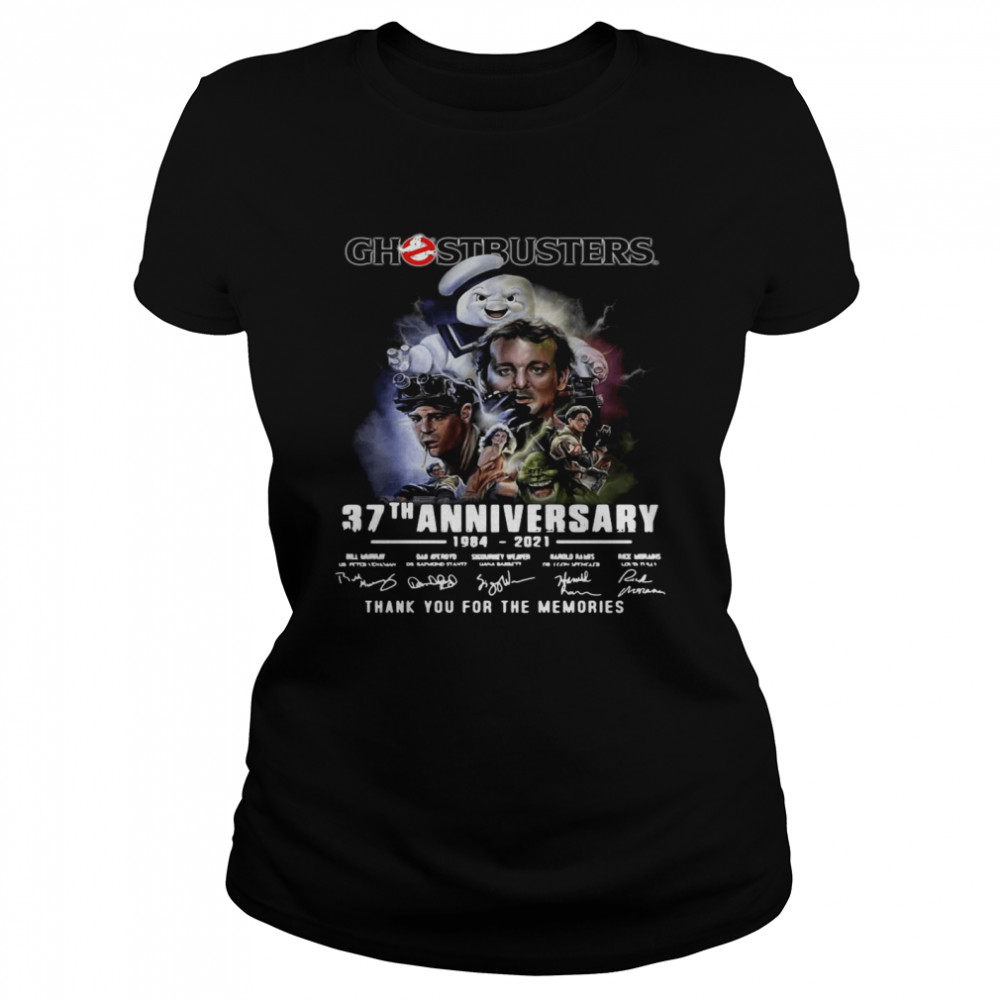 Ghostbusters 37th Anniversary 1984 2021 Signatures Thank You For The Memories Classic Women's T-shirt