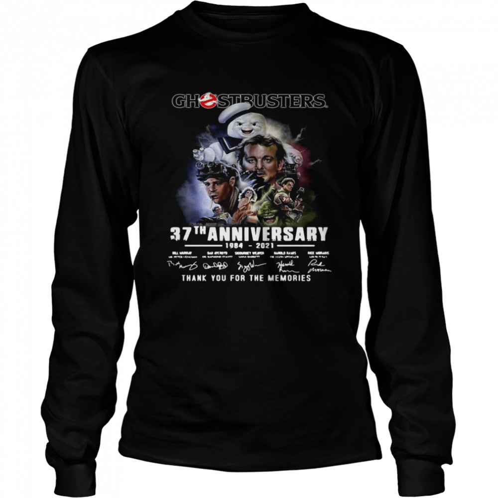 Ghostbusters 37th Anniversary 1984 2021 Signatures Thank You For The Memories Long Sleeved T-shirt