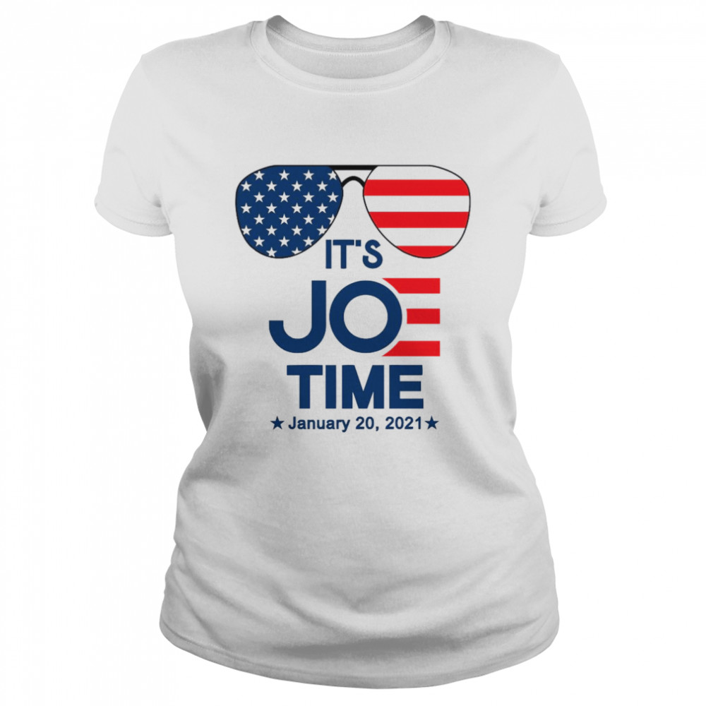 Glasses American Flag Its Joe Time January 20 2021 Classic Women's T-shirt